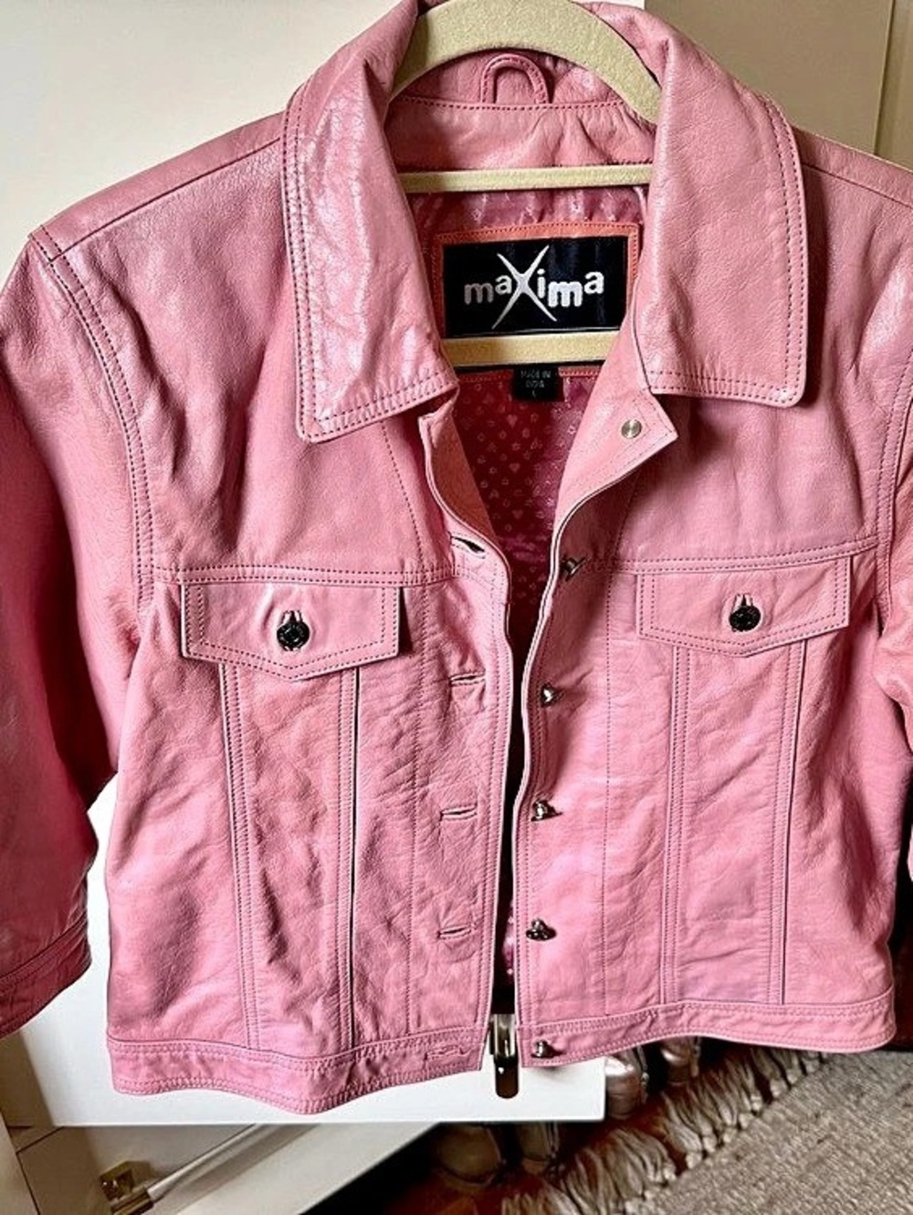 Wilsons Leather Maxima Pink Leather Jacket - L
